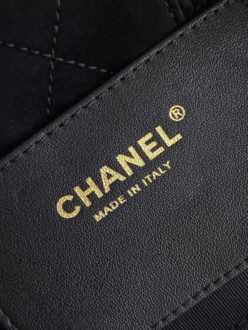 Chanel AS5849 Mini Bow Bag Velvet-Effect Nylon & Gold-Tone Metal  Black