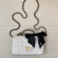 Chanel AS5875 Mini Flap Bag with Top Handle White & Black