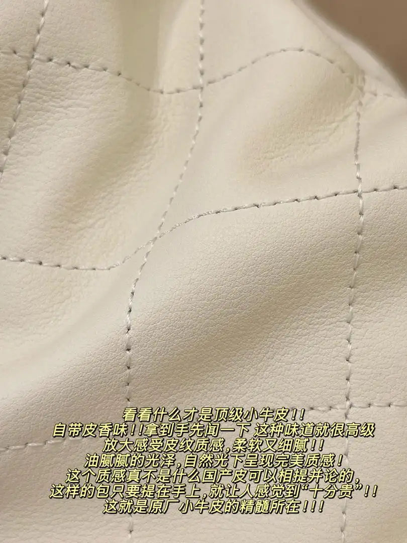 Chanel AS5967 26C Large Hobo Handbag Calfskin & Gold-Tone Metal Ligth beige