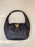 Chanel AS5976 Hobo Handbag Calfskin & Gold-Tone Metal Black