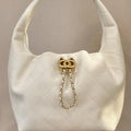 Chanel AS5976 Hobo Handbag Calfskin & Gold-Tone Metal Light Beige