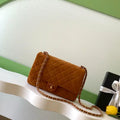 Chanel AS5991  Flap 24cm Suede Calfskin Lambskin & Gold-Tone Metal Dark Beige