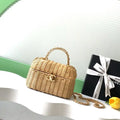 Chanel AS5993 Vanity Case Braided Rattan & Gold-Tone Metal