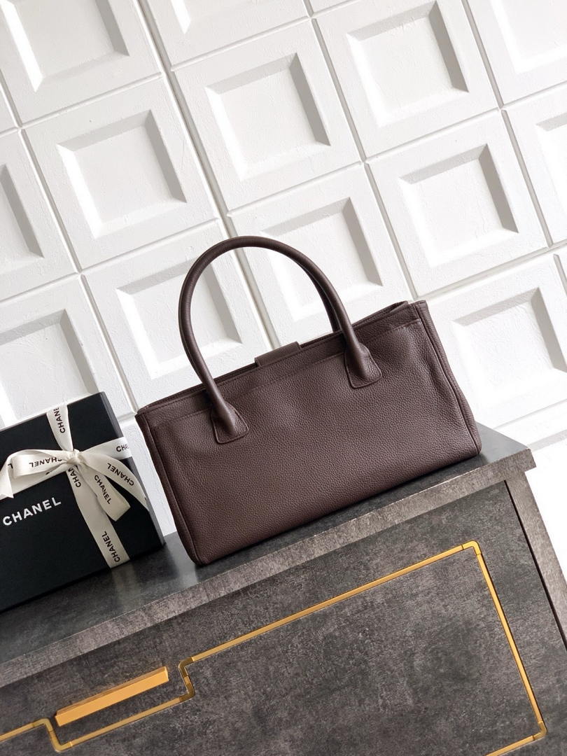 Chanel AS6055 Cerf Leather Exterior Small Tote Bags grayish brown - Default Title - View 3