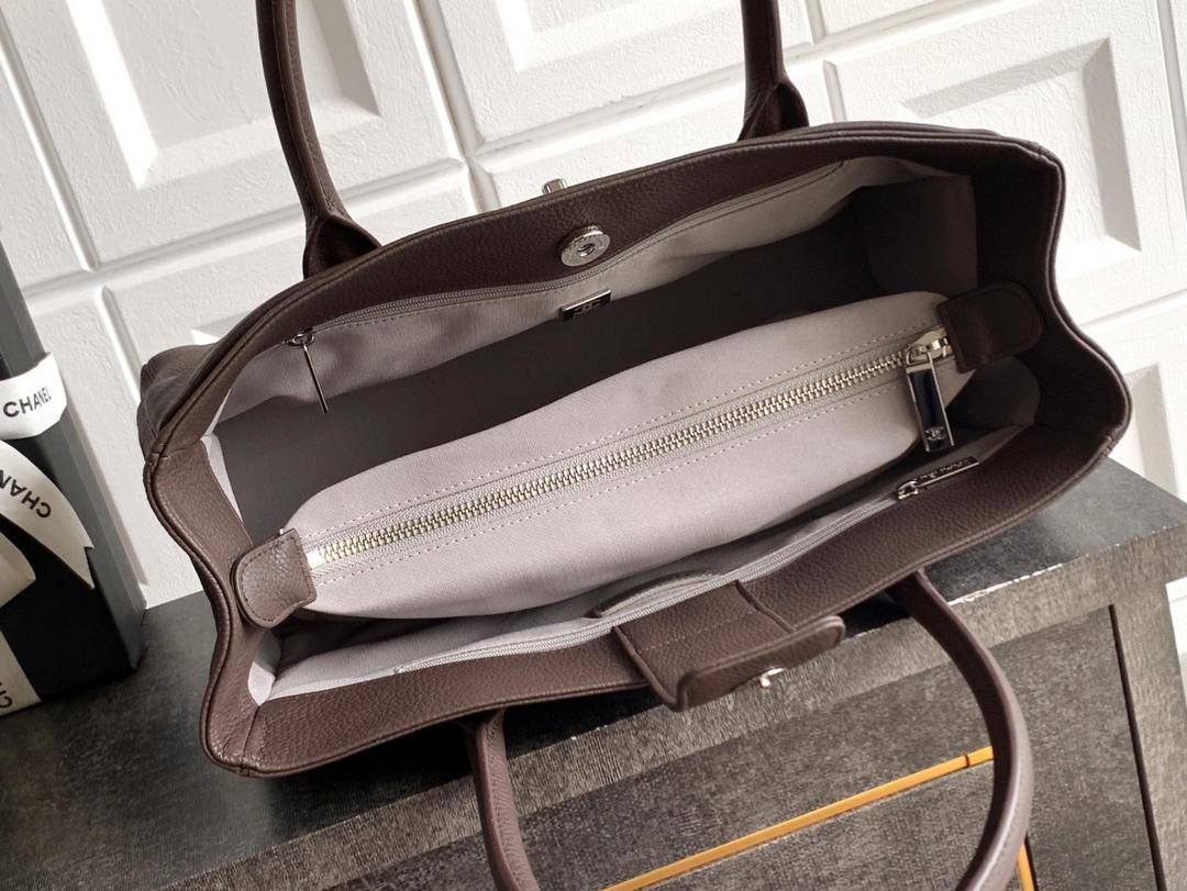 Chanel AS6055 Cerf Leather Exterior Small Tote Bags grayish brown - Default Title - View 8