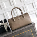 Chanel AS6055 Cerf Leather Exterior Small Tote Bags Gray - Default Title - View 1