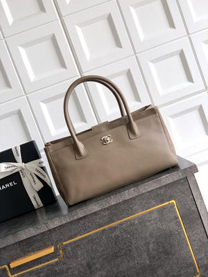 Chanel AS6055 Cerf Leather Exterior Small Tote Bags Gray - Default Title - View 1