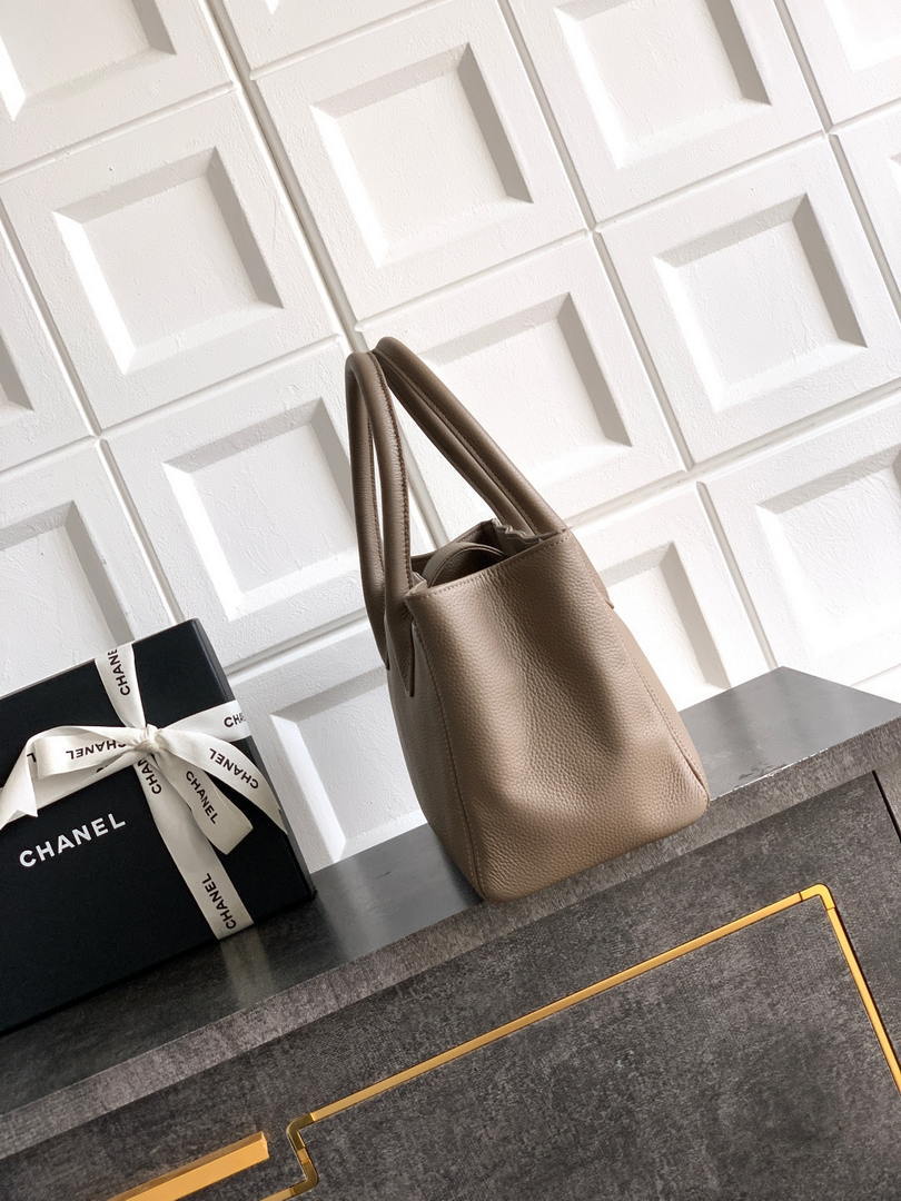 Chanel AS6055 Cerf Leather Exterior Small Tote Bags Gray