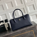 Chanel AS6055 Cerf Leather Exterior Small Tote Bags Navy Blue - Default Title - View 1