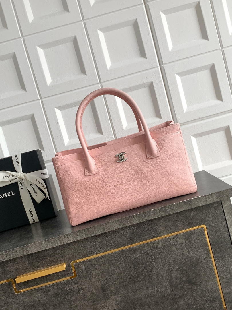 Chanel AS6055 Cerf Leather Exterior Small Tote Bags Bag Pink