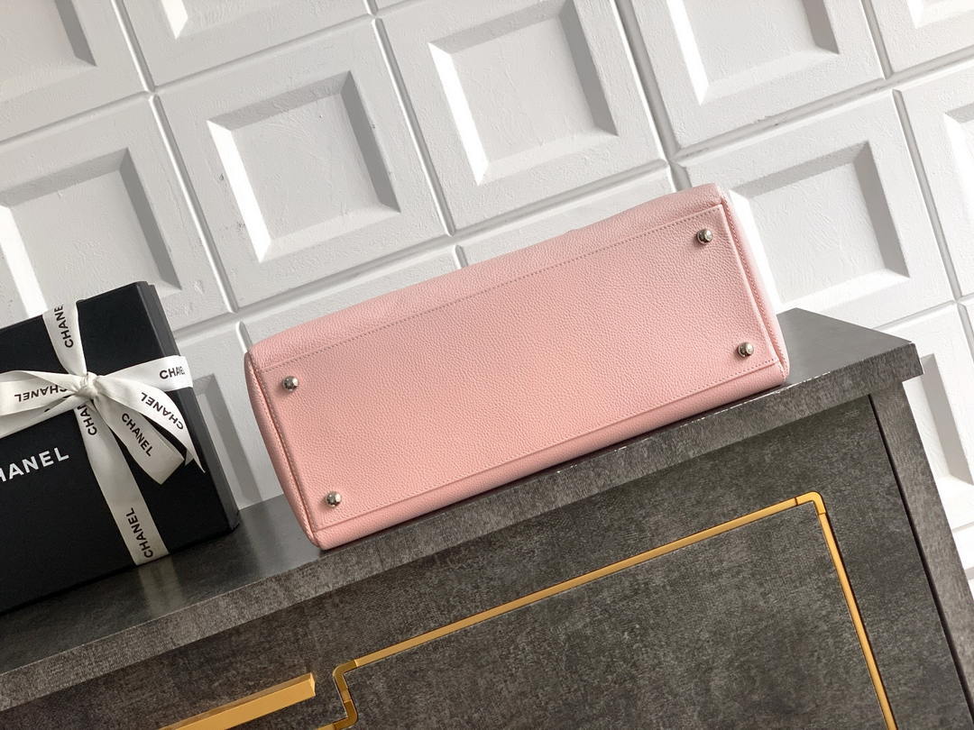 Chanel AS6055 Cerf Leather Exterior Small Tote Bags Bag Pink