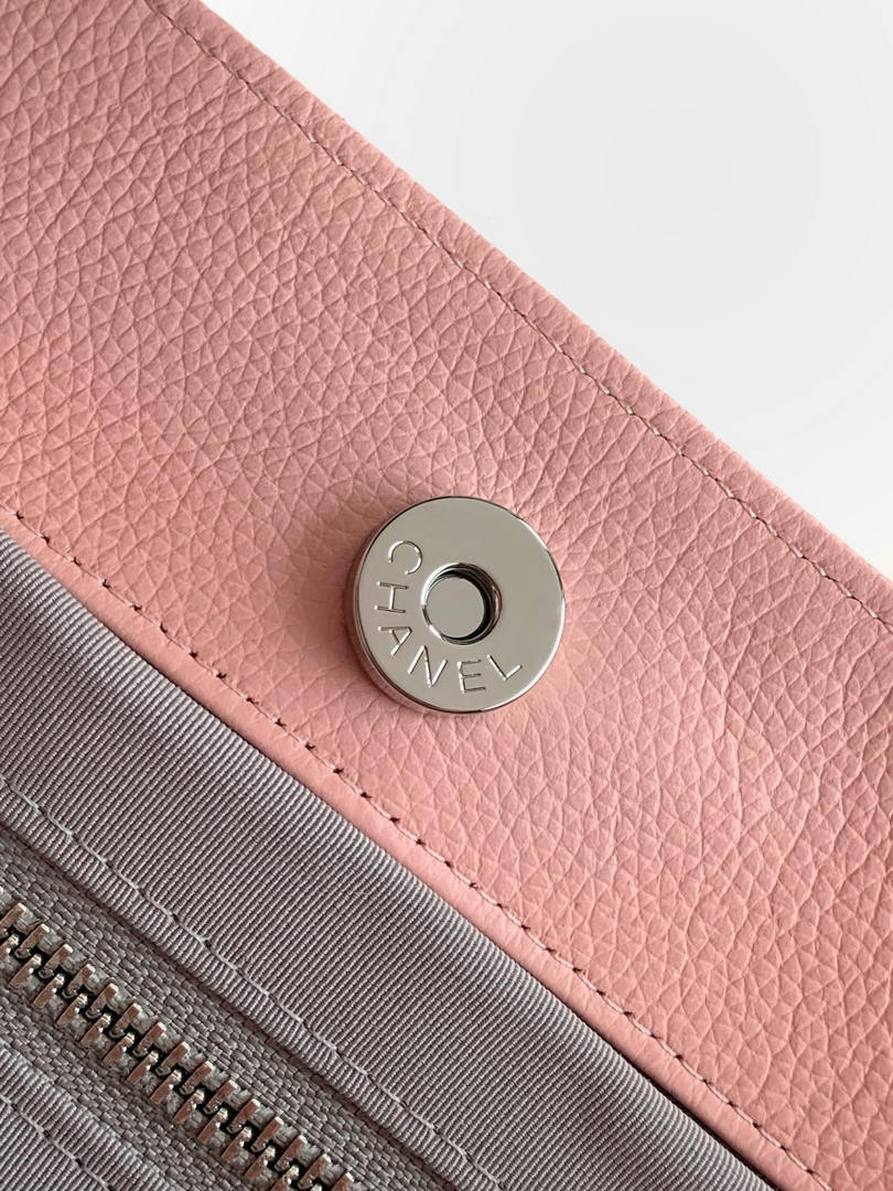 Chanel AS6055 Cerf Leather Exterior Small Tote Bags Bag Pink