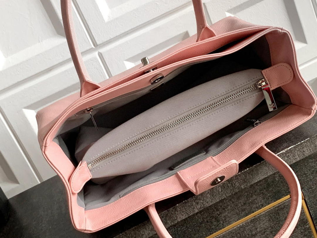 Chanel AS6055 Cerf Leather Exterior Small Tote Bags Bag Pink