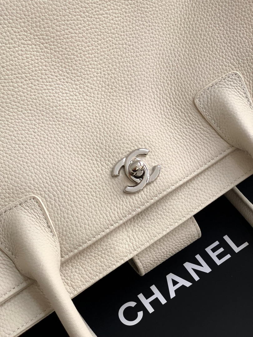 Chanel AS6055 Cerf Leather Exterior Small Tote Bags White - Default Title - View 5