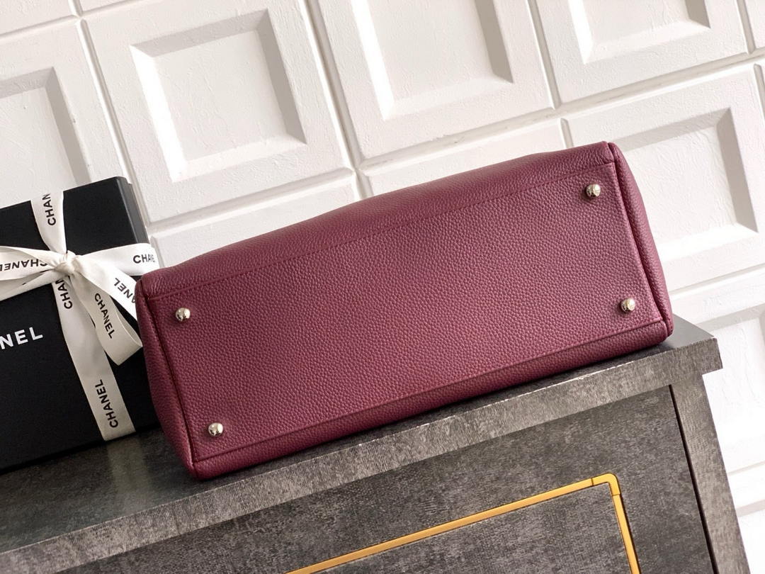 Chanel AS6055 Cerf Leather Exterior Small Tote Bags Bag Wine Red - Default Title - View 4