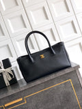 Chanel AS6055 Cerf Leather Exterior Small Tote Bags Bag Black