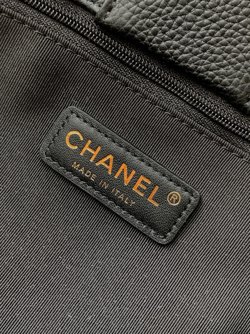 Chanel AS6055 Cerf Leather Exterior Small Tote Bags Bag Black