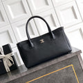 Chanel AS6055 Cerf Leather Exterior Small Tote Bags Bag Black Silver - Default Title - View 1