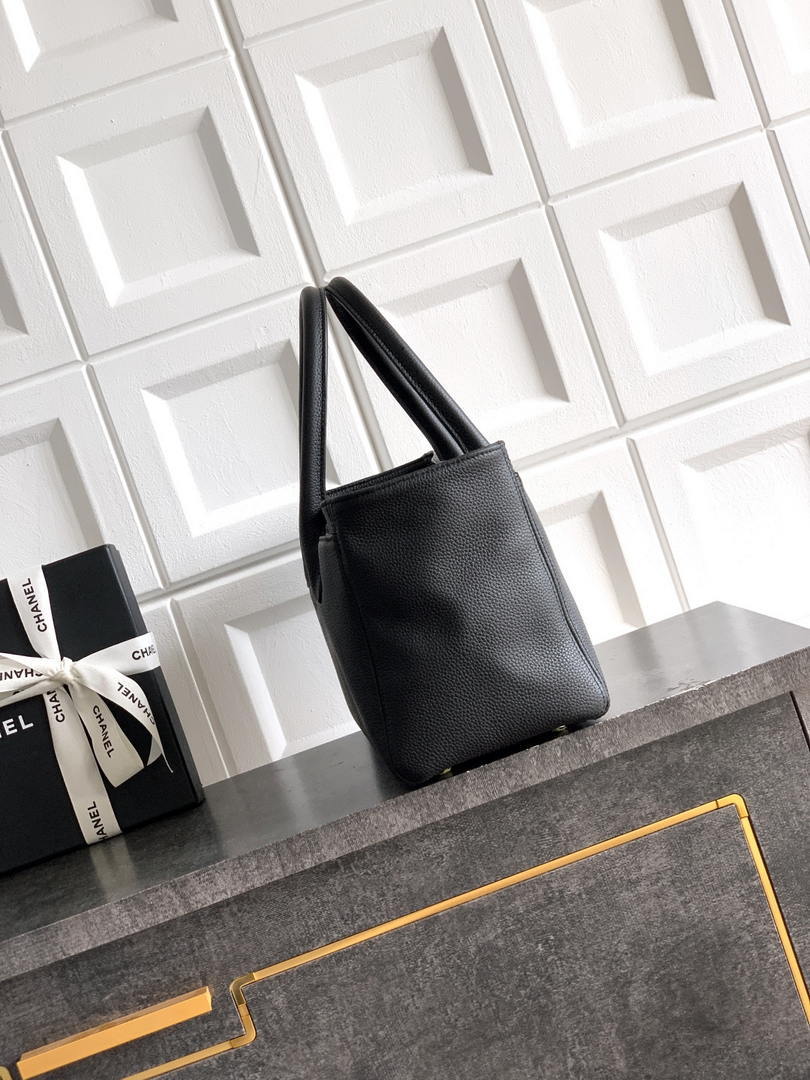 Chanel AS6055 Cerf Leather Exterior Small Tote Bags Bag Black Silver - Default Title - View 2