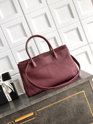 Chanel AS6056 Cerf Leather Exterior Medium Tote Bags Wine Red - Default Title - View 3