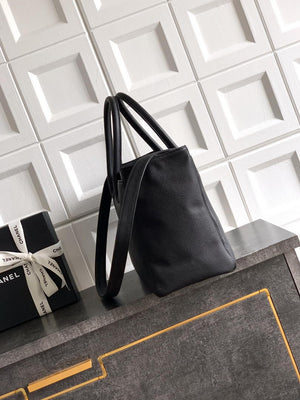 Chanel AS6056 Cerf Leather Exterior Medium Tote Bags Black Silver - Default Title - View 2