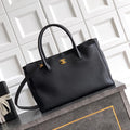 Chanel AS6056 Cerf Leather Exterior Medium Tote Bags Black Gold - Default Title - View 1