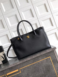 Chanel AS6056 Cerf Leather Exterior Medium Tote Bags Black Gold