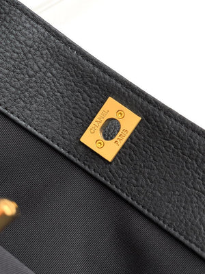 Chanel AS6056 Cerf Leather Exterior Medium Tote Bags Black Gold - Default Title - View 7