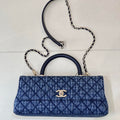 Chanel AS6091 Maxi Flap Bag with Top Handle Denim Blue & Gold-Tone Metal - Default Title - View 1