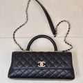 Chanel AS6091 Maxi Flap Bag with Top Handle Goatskin & Gold-Tone Metal Black - Default Title - View 1