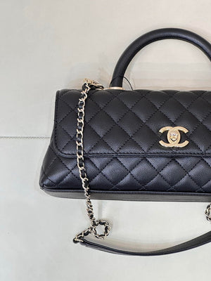 Chanel AS6091 Maxi Flap Bag with Top Handle Goatskin & Gold-Tone Metal Black - Default Title - View 4