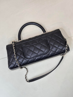 Chanel AS6091 Maxi Flap Bag with Top Handle Goatskin & Gold-Tone Metal Black - Default Title - View 8