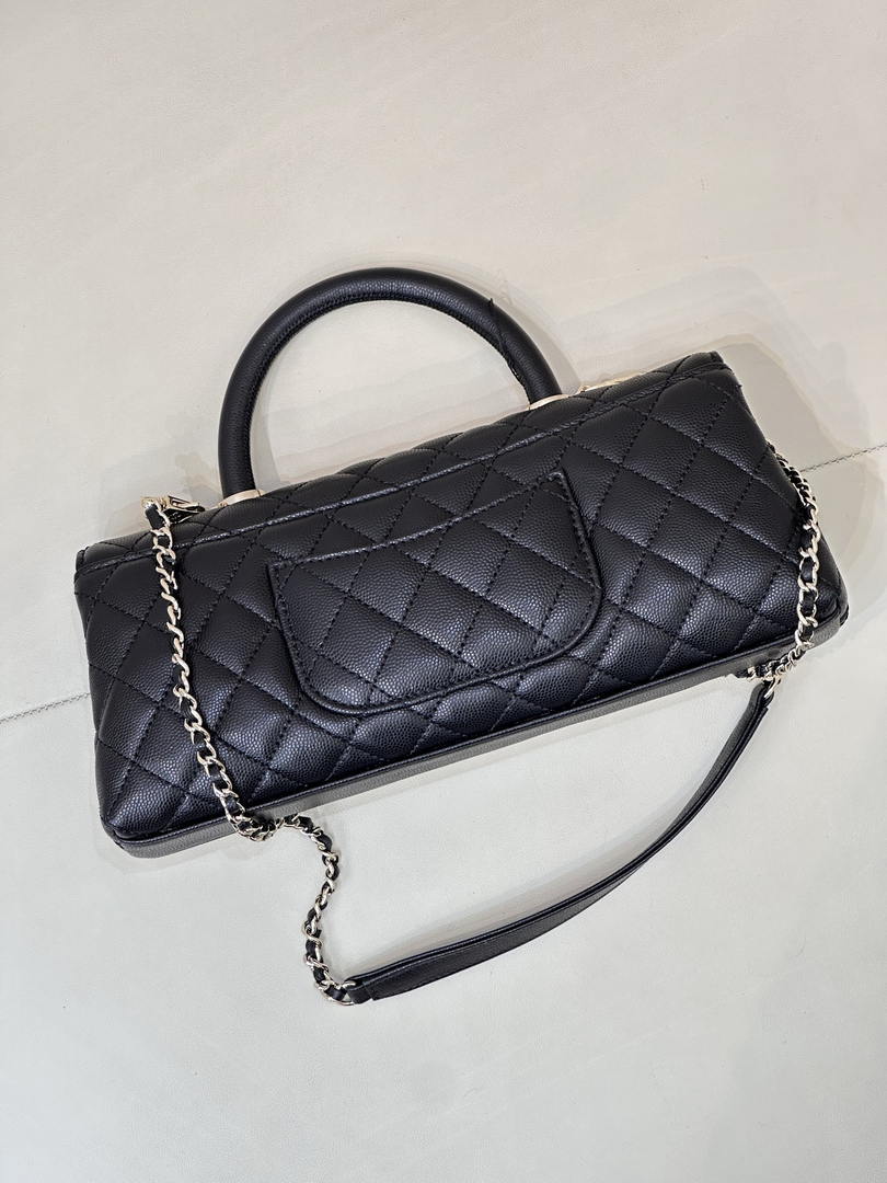 Chanel AS6091 Maxi Flap Bag with Top Handle Goatskin & Gold-Tone Metal Black - Default Title - View 8