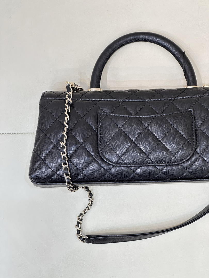 Chanel AS6091 Maxi Flap Bag with Top Handle Goatskin & Gold-Tone Metal Black