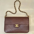 Chanel AS6625 Small Flap Bag Shiny Calfskin Brown