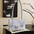 Chanel AS6130 Small Flap Bag Grained Shiny Calfskin & Gold-Tone Metal Light Purple - Default Title - View 1