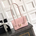 Chanel AS6130 Small Flap Bag Grained Shiny Calfskin & Gold-Tone Metal Pink