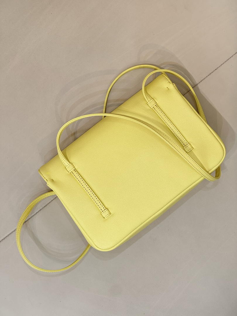Chanel AS6130 Small Flap Bag Grained Shiny Calfskin & Gold-Tone Metal Yellow
