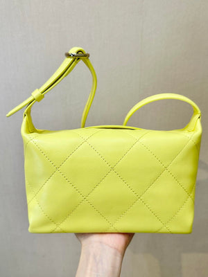 Chanel AS6138 Hobo Handbag Shiny Lambskin & Gold-Tone Metal Yellow - Default Title - View 6