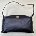 Chanel AS6139 Large Hobo Handbag Shiny Lambskin & Gold-Tone Metal Black - Default Title - View 1