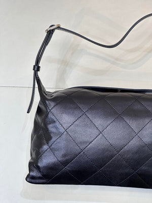 Chanel AS6139 Large Hobo Handbag Shiny Lambskin & Gold-Tone Metal Black - Default Title - View 8