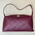 Chanel AS6139 Large Hobo Handbag Shiny Lambskin & Gold-Tone Metal Red - Default Title - View 1