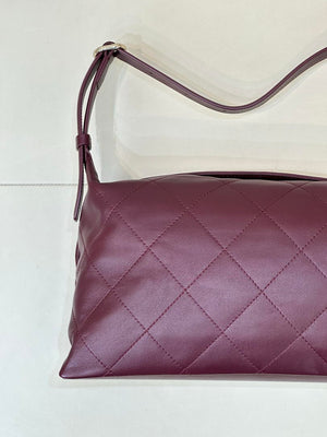 Chanel AS6139 Large Hobo Handbag Shiny Lambskin & Gold-Tone Metal Red - Default Title - View 8