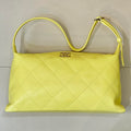 Chanel AS6139 Large Hobo Handbag Shiny Lambskin & Gold-Tone Metal Yellow - Default Title - View 1