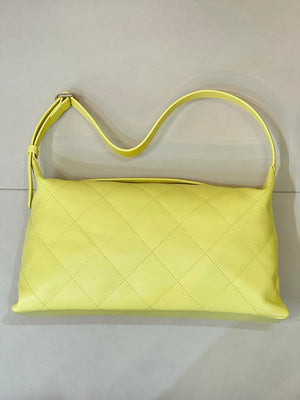 Chanel AS6139 Large Hobo Handbag Shiny Lambskin & Gold-Tone Metal Yellow - Default Title - View 6