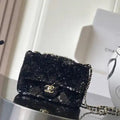 Chanel As6171 20CM Mini Flap Bag 25B Black Sequin
