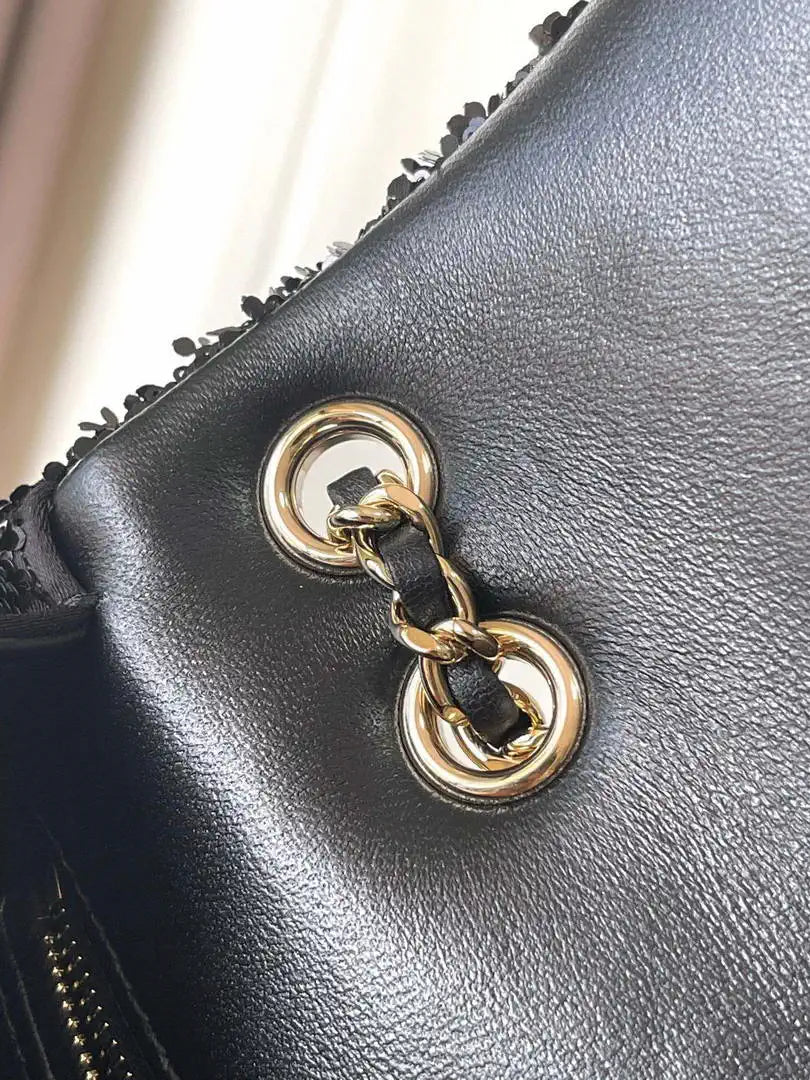 Chanel As6171 20CM Mini Flap Bag 25B Black Sequin