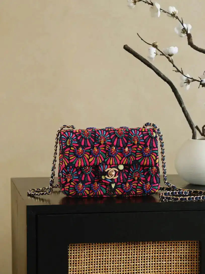 Chanel AS6176 25A x Murakami Sunflower Mini Flap bag
