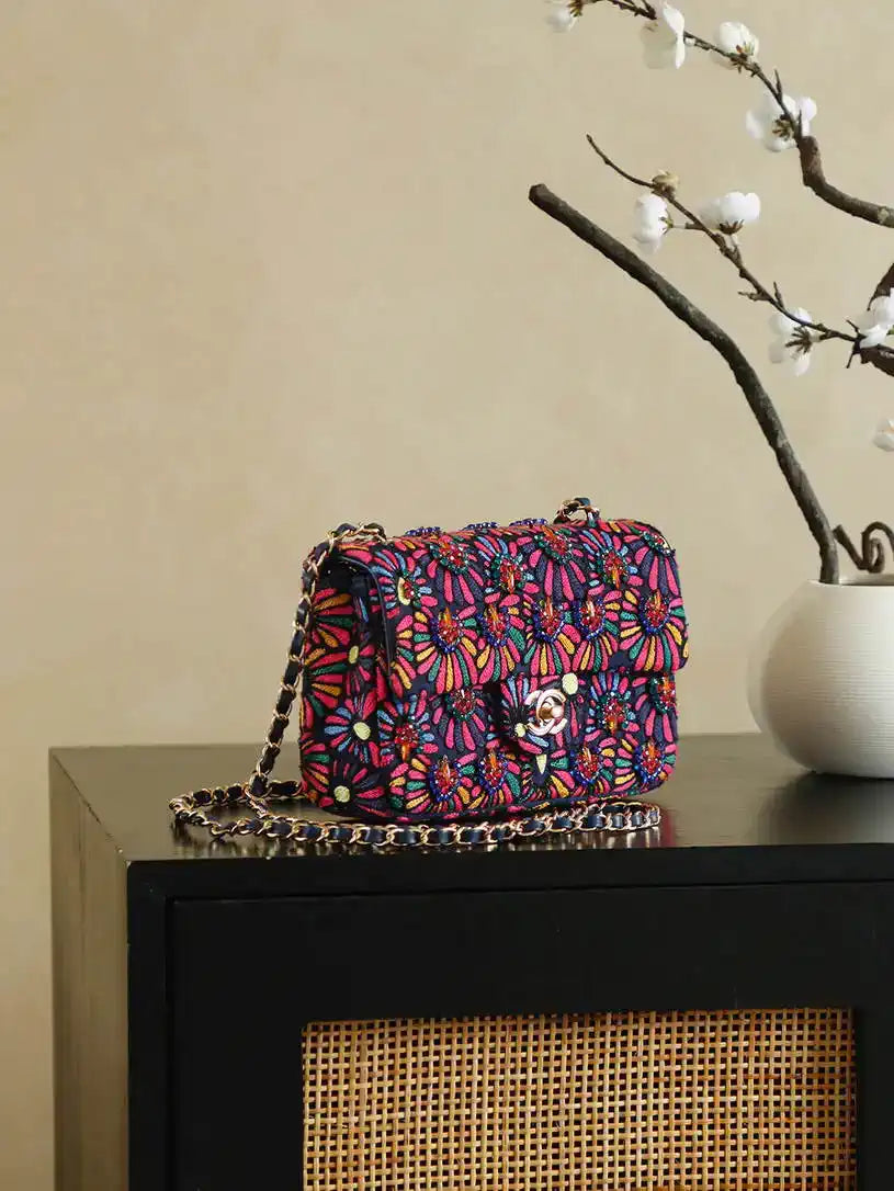 Chanel AS6176 25A x Murakami Sunflower Mini Flap bag