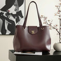 Chanel AS6242 Tote Grained Calfskin Wine Red